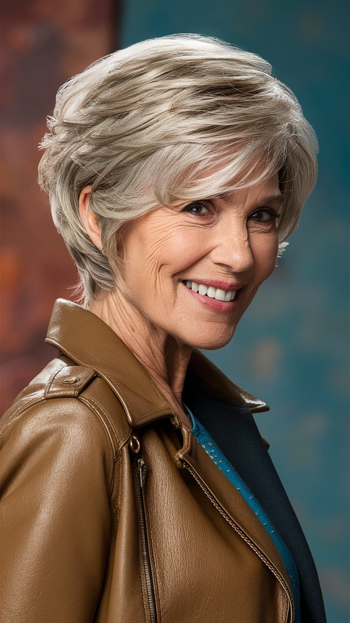 Playful Short Hairstyles for Older Women Over 50