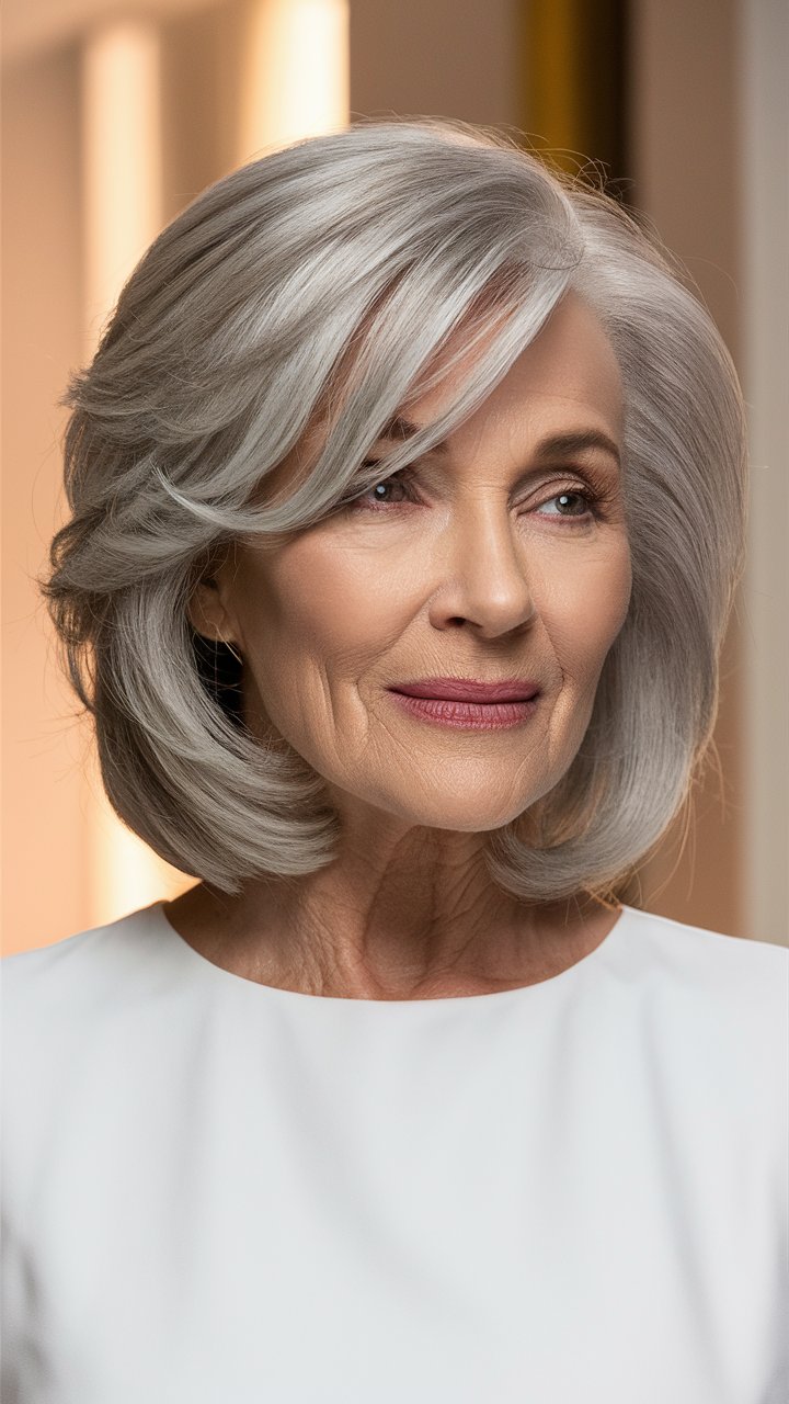 Effortless Medium Shag Haircuts for Older Women