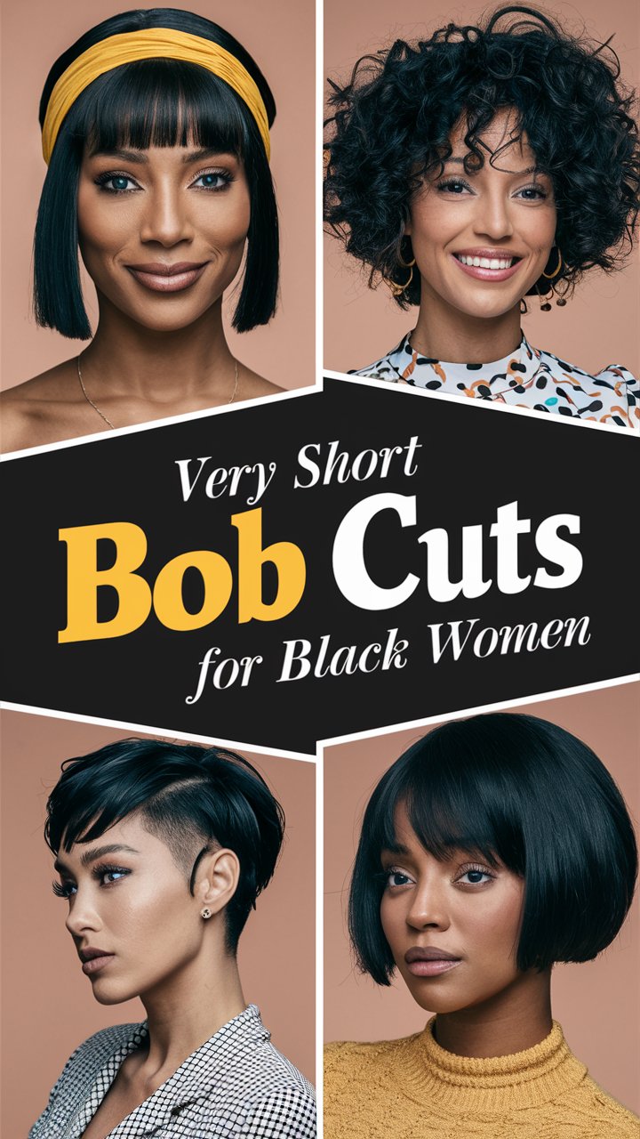 Very Short Bob Cuts for Black Women